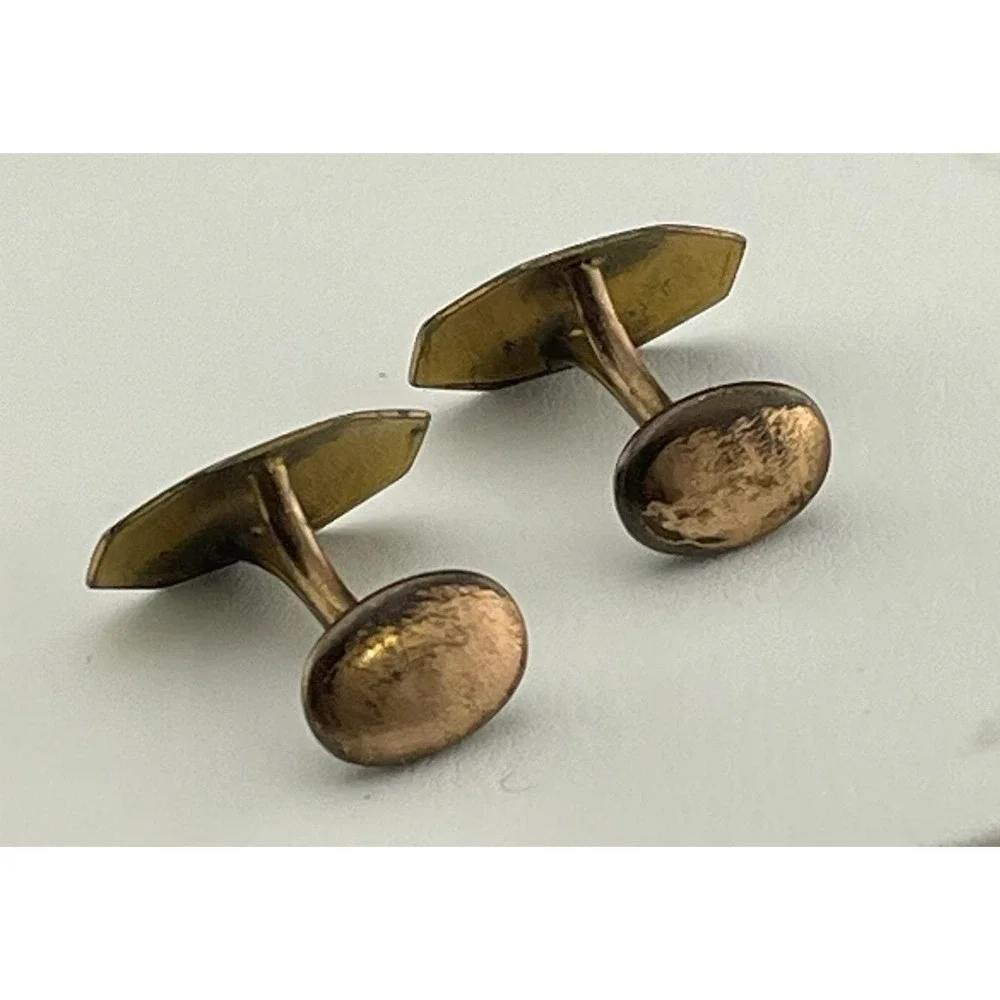 Antique Hayward Gold Filled Cufflinks Edwardian Octagonal Engraved Floral Etched